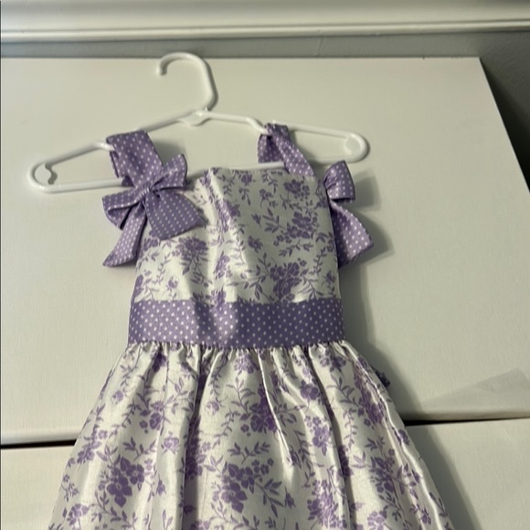 Bonnie Jean Other - Bonnie Jean Purple and White Square Neck Sundress